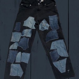 aa80 Pocket patchwork denim